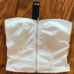 New Nasty Gal Bandeau Zip Front Corset Top - Size 8
